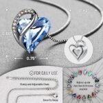Leafael Necklaces for Women, Infinity Love Birthstone Heart Crystal Pendant - Image 2